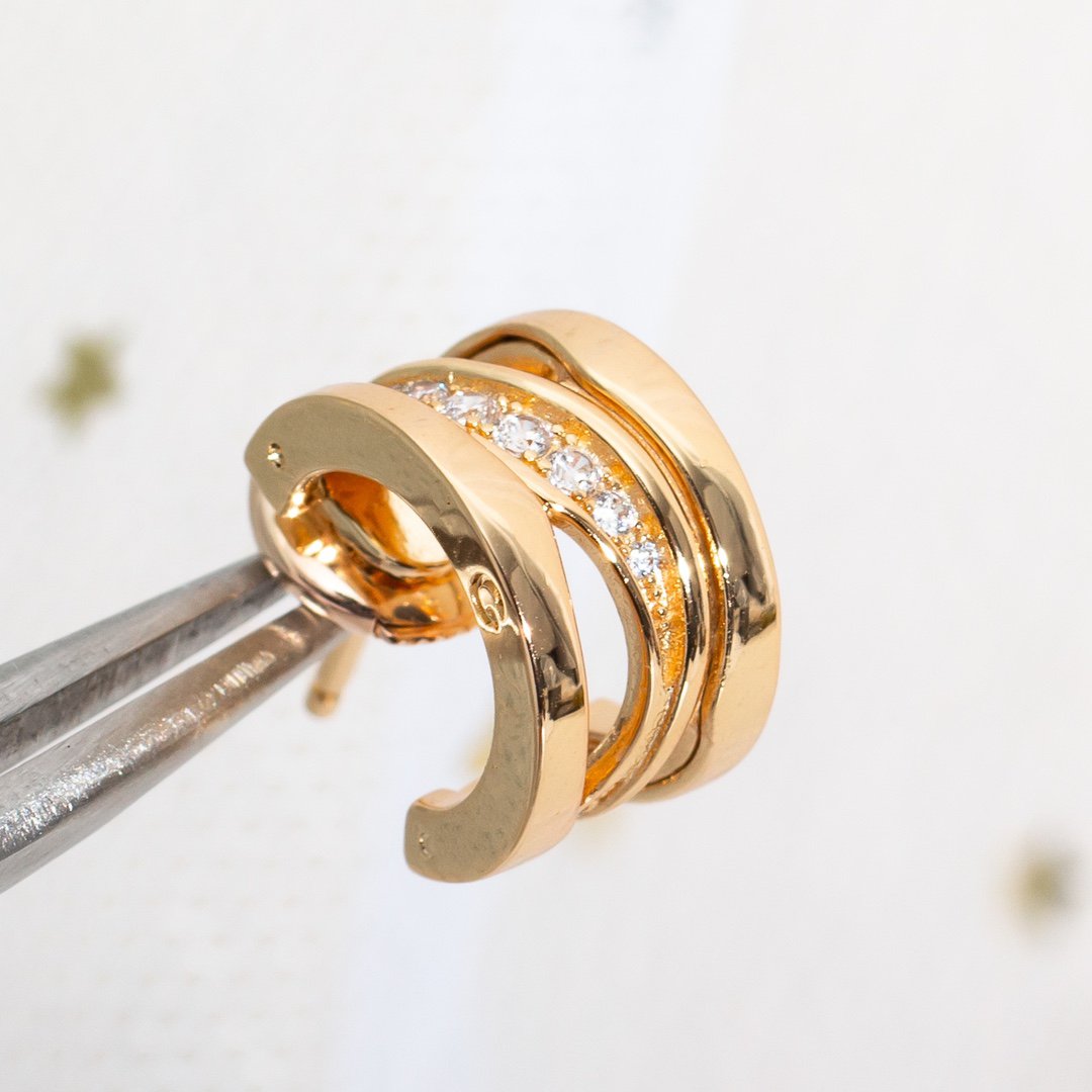 Bvlgari Zero 1 Pink Gold Cubic Zirconia Earrings