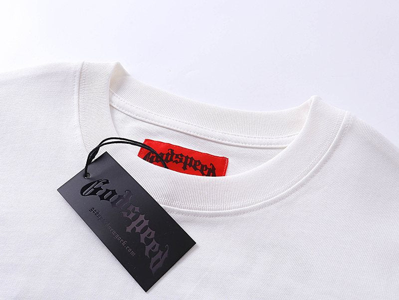 Godspeed Skull Floral Graphic T-Shirt — hang_tag
