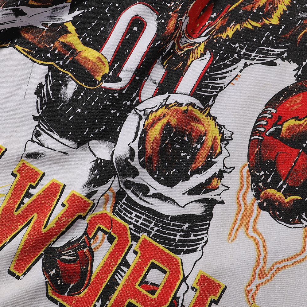 MAJESTIK Fearless 00 Football Bear Graphic T-Shirt — detail