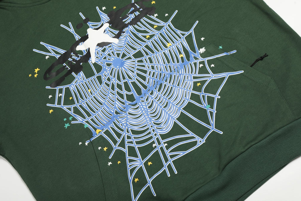Sp5der Spiderweb Graphic Hoodie — detail