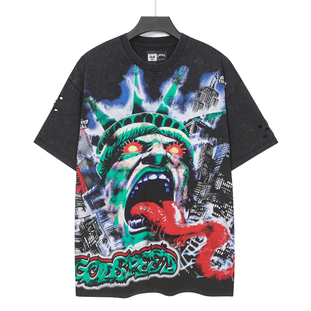 Godspeed Statue of Liberty Graphic T-Shirt — front