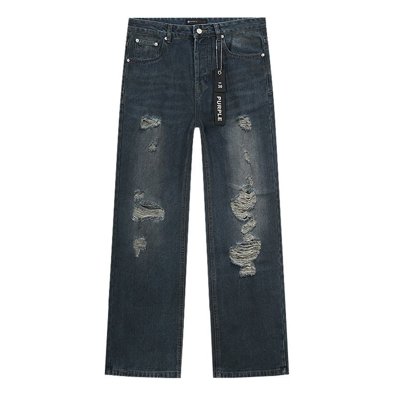 Purple Brand Dark Blue Distressed Jeans — hero