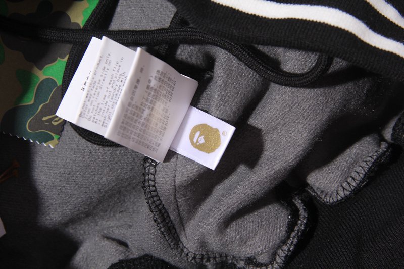 BAPE Black Camo Graphic Panel Shorts — neck_label