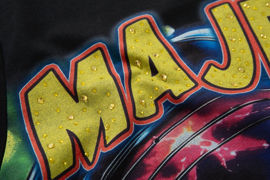 MAJESTIK Script Back Graphic T-Shirt — detail