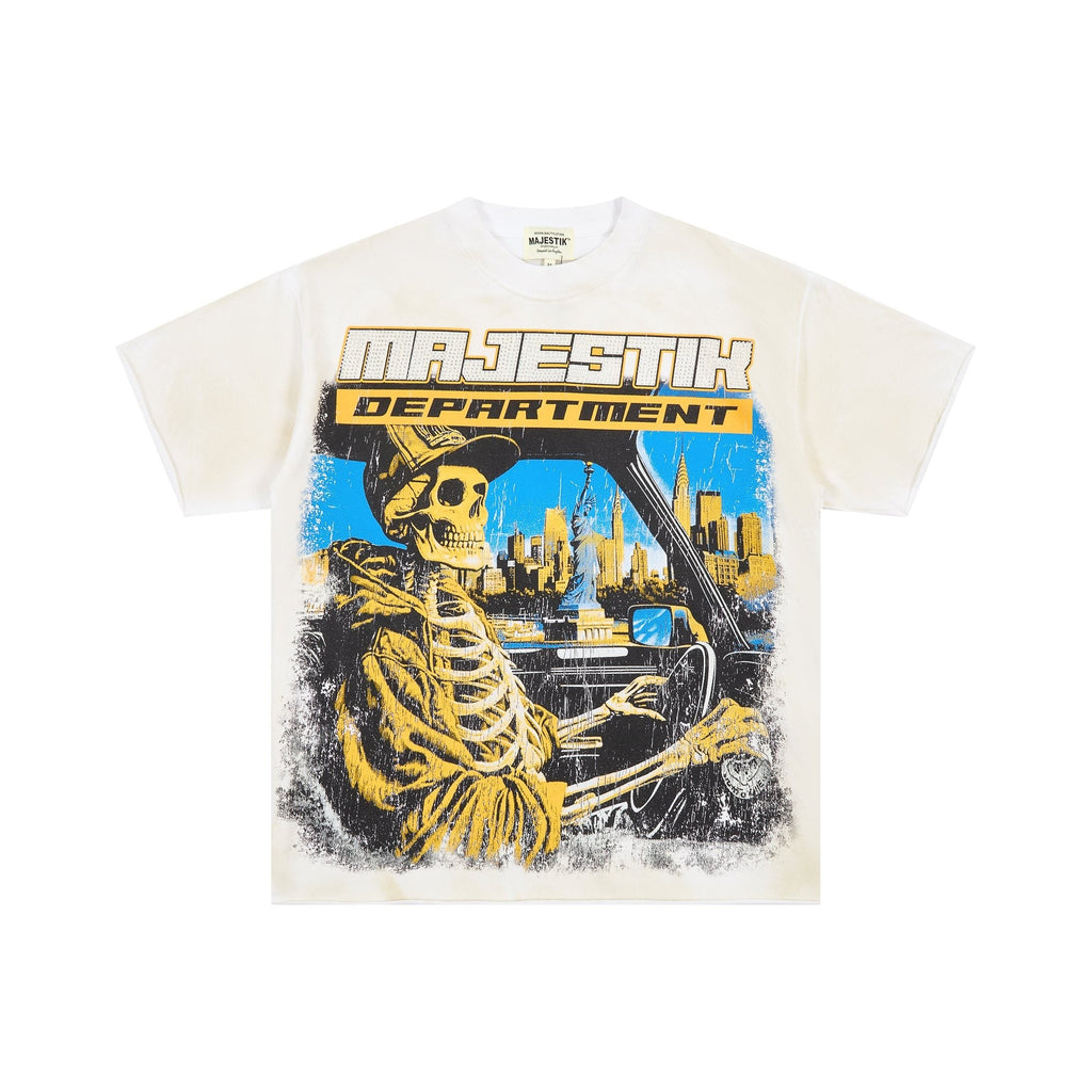 MAJESTIK Skeleton Driver Graphic T-Shirt — hero