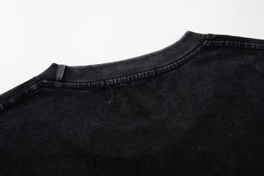 MAJESTIK Racing Graphic Washed Black T-Shirt — detail