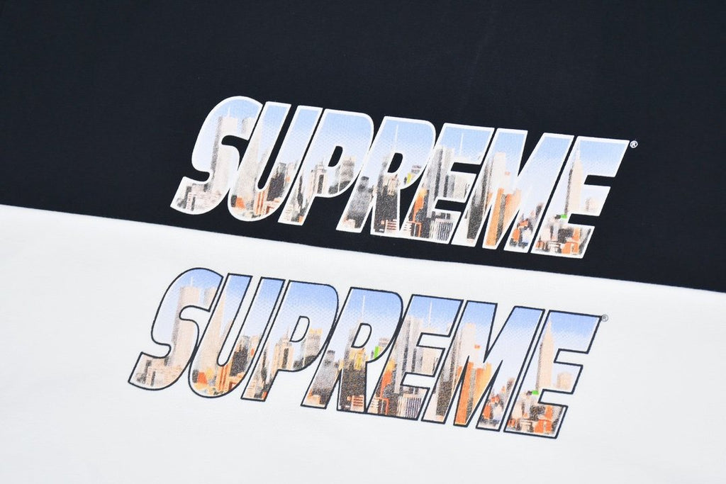 Supreme Gotham Skyline Graphic T-Shirt — fabric_closeup