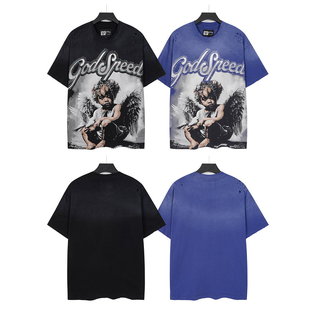 Godspeed Distressed Washed Graphic T-Shirt — comparison
