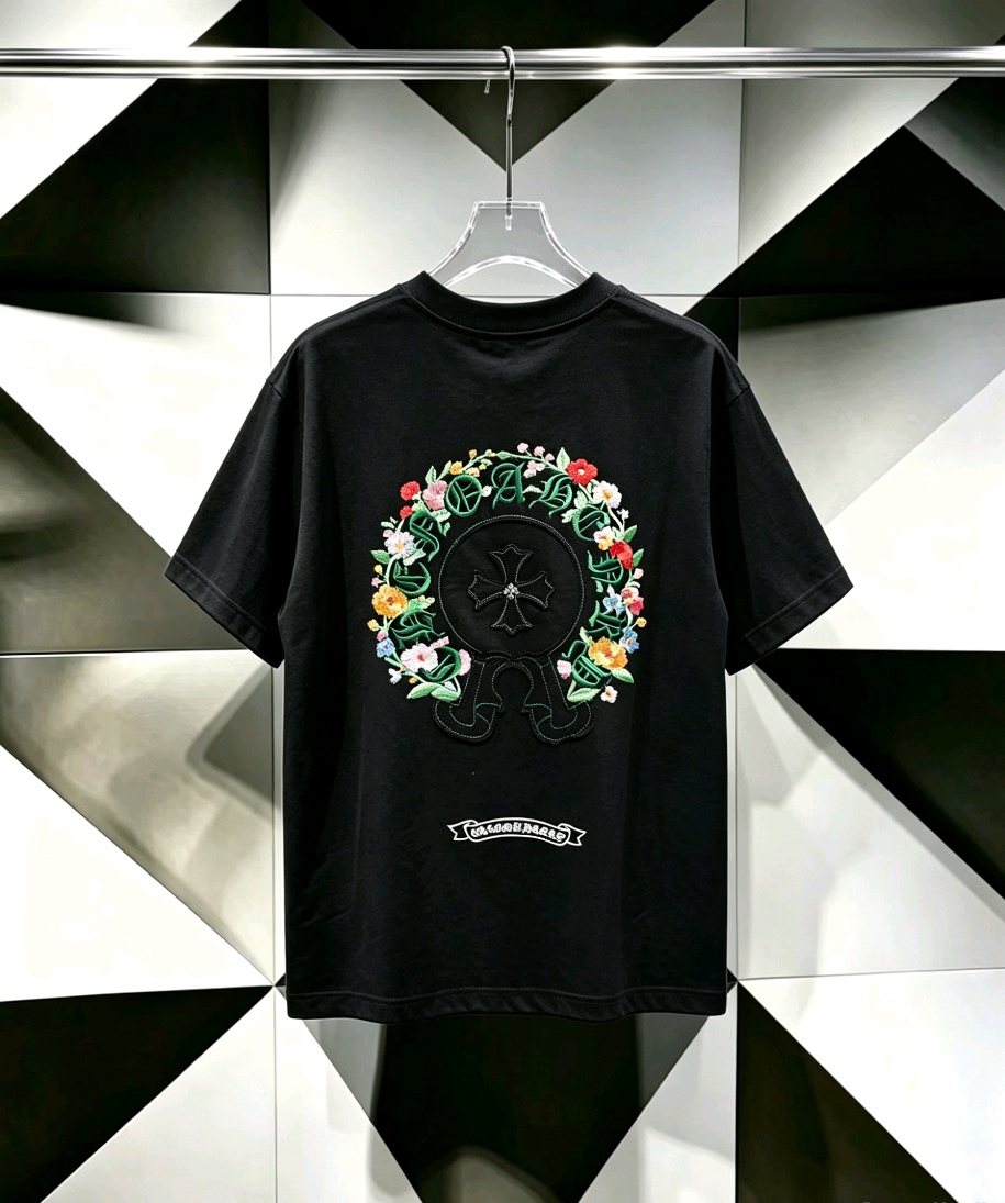Chrome Hearts Floral Horseshoe Cross Graphic T-Shirt — back
