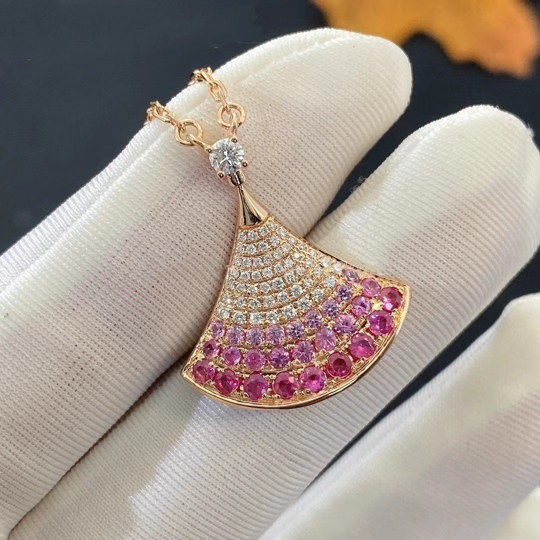 Bvlgari Dream Necklace Pink Gold Pink Cubic Zirconia