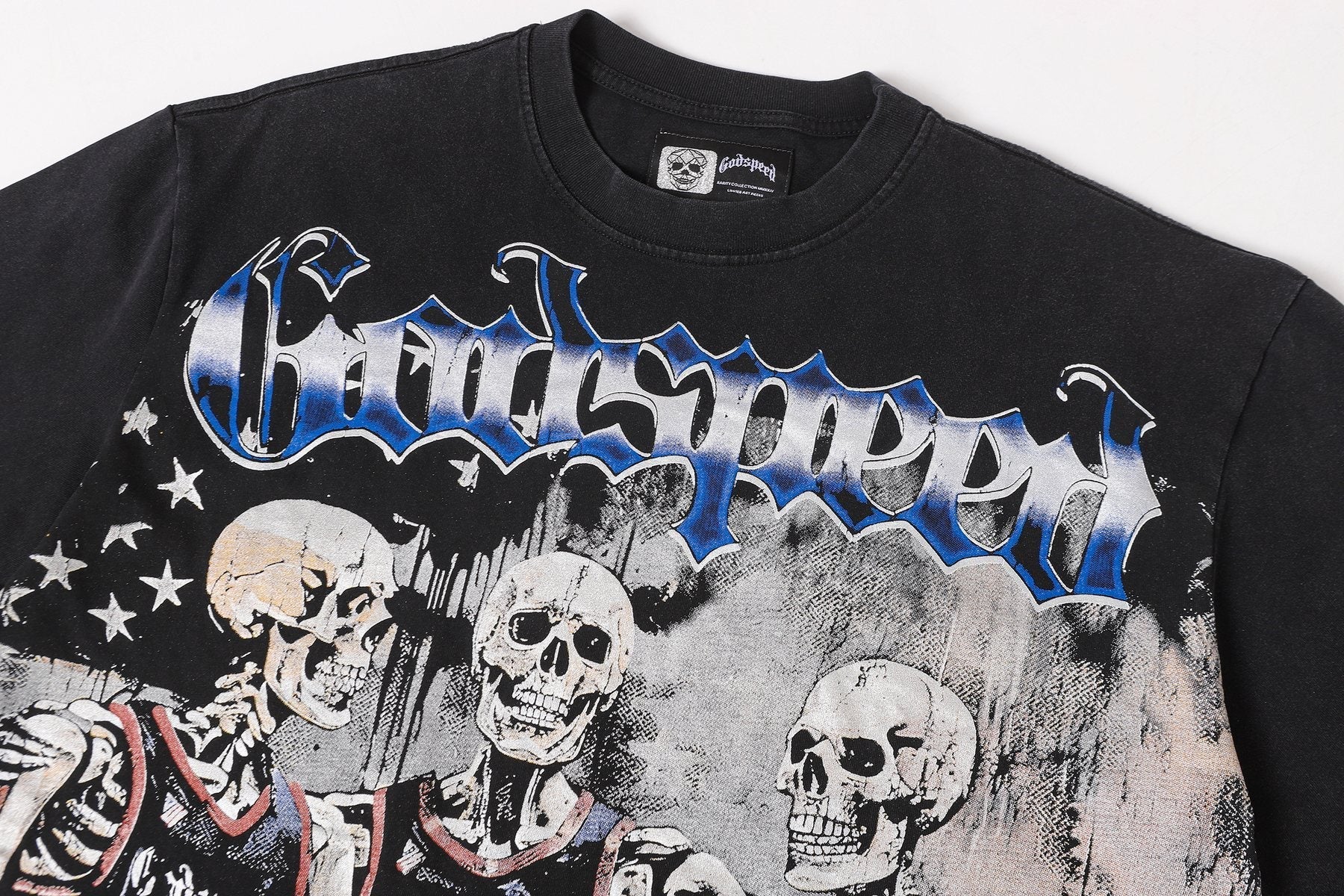Godspeed Skeleton Basketball Number 14 T-Shirt — detail