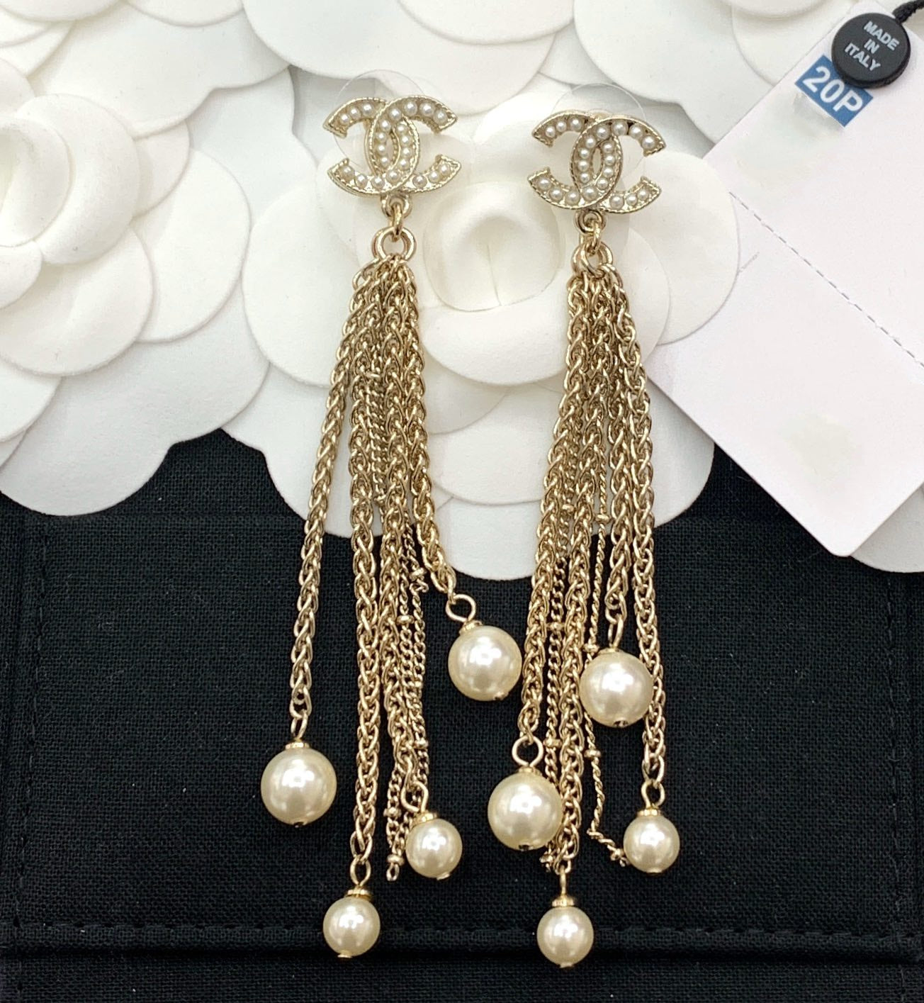 Chanel Double C Tassel Gold Earrings