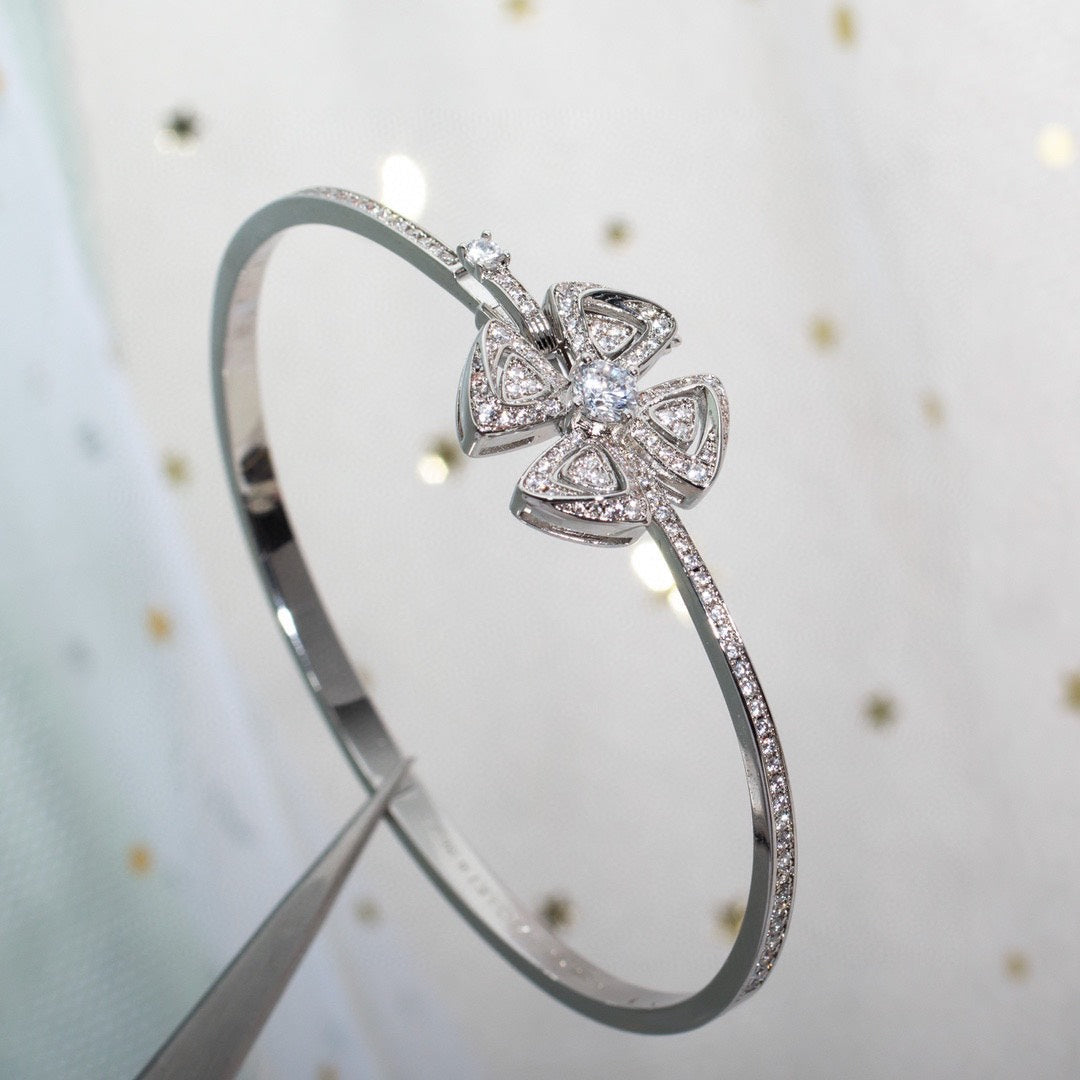 Bvlgari Fiorever Cubic Zirconia Silver Bracelet